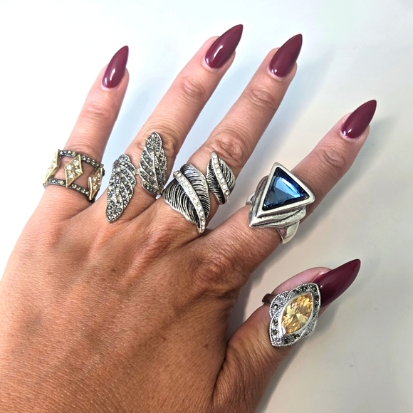 Silver Wrapped Leaf Feather Ring - Picture 4 of 5